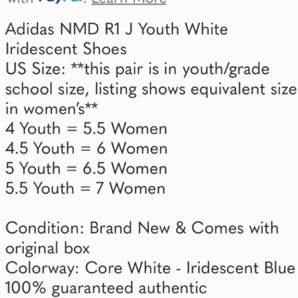 Adidas NMD_R1 J Core White Iridescent blue athletic youth/women shoes NWT - Picture 11 of 12